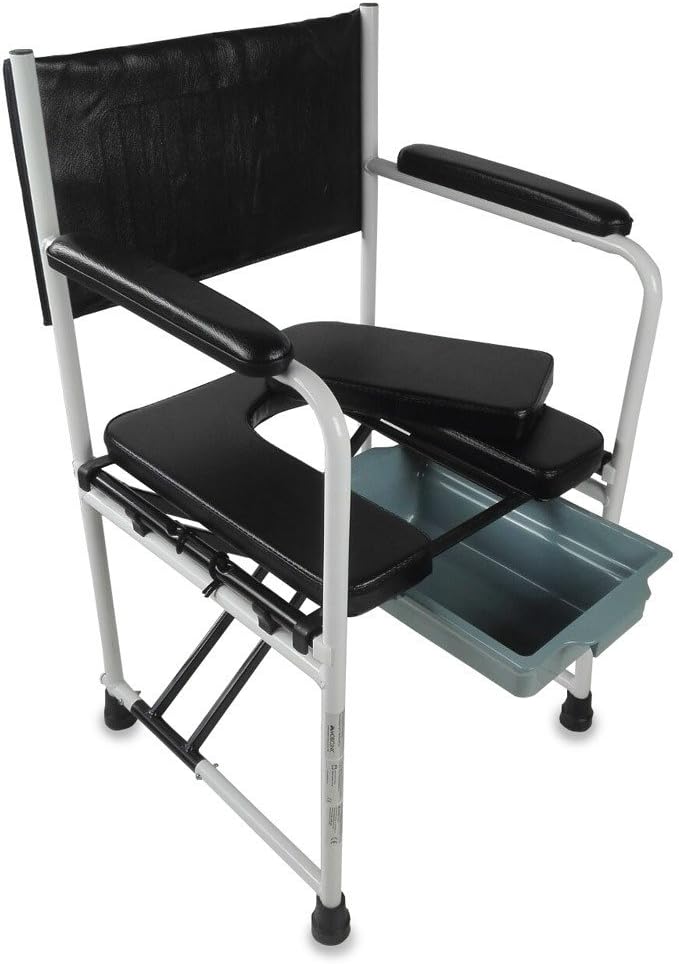 Mobiclinic®, Toilet Chair, Foldable, Ebro, with Armrests, Padded Seat, Removable Bucket and Lid, Non-Slip End Caps - Image 5