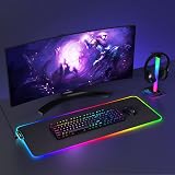 Hcman RGB Gaming Mouse Pad Large 800x300x4mm XXXL Non-Slip Base Black view 3