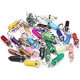 Zotoone 15pcs Natural Stone Pendant Hexagonal Pyramid Amethyst Quartz Healing Crystals Stone Charms For Jewelry Making DIY Necklaces