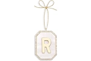 Mrchtmas 2024 Christmas Initial Ornaments | Letter R Ornaments for Christmas Tree | Hanging Ornament for Mother, Best Friends, Sister, Wife | R-Let it Glow Initial