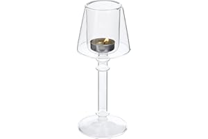Gurfuy Clear Glass Hurricane Candleholder - Desk Lamp Shaped Glass Hurricane Candle Holder Crystal Decorative Candle Stand for Table Wedding Dinning Centerpieces Party Supplies Festival Decor