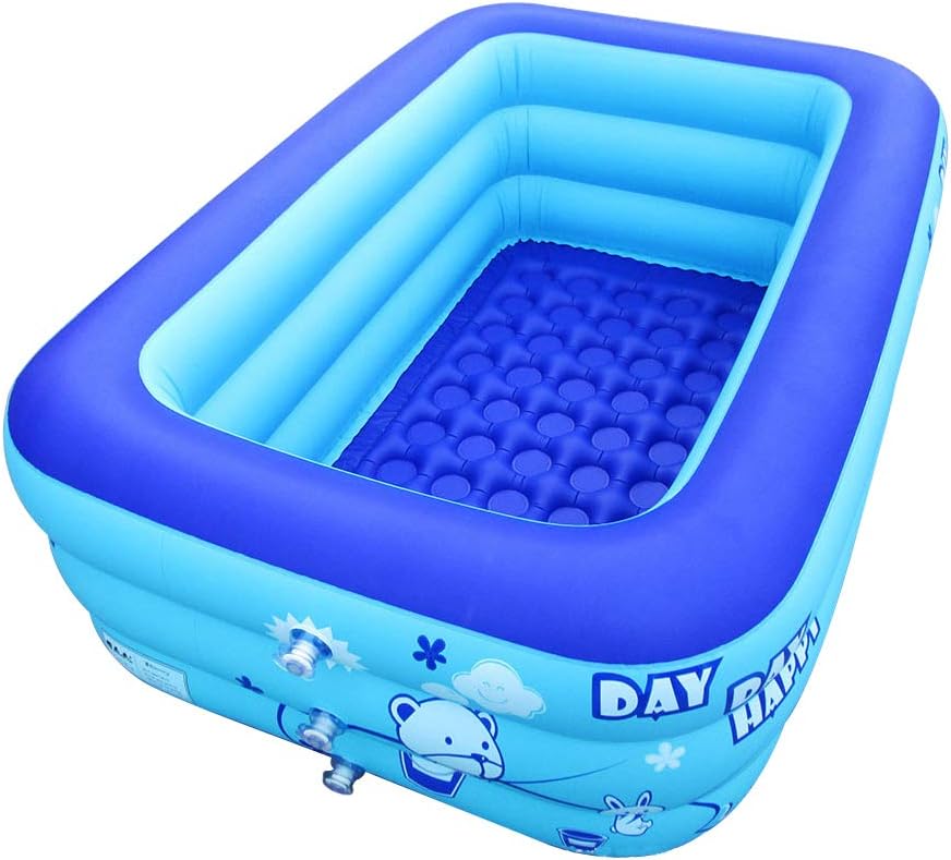 ECOiNVA Inflatable Swimming Pool Bathtub Portable Folding Hot Tubs with Inflator Air Pump