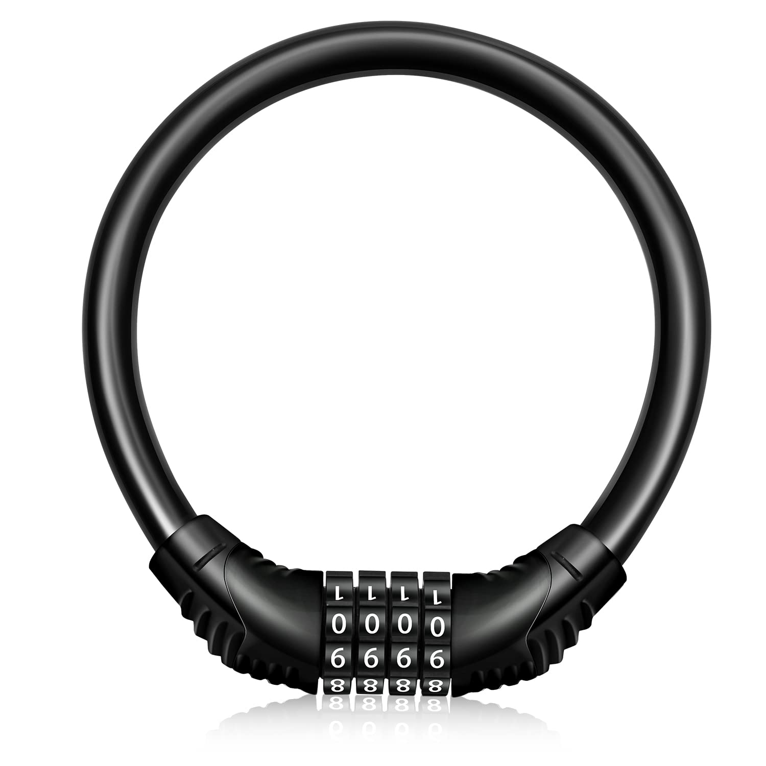 Bike Lock Portable Bicycle Lock High Security Bike Locks Cycling Lock with 4-Digits Codes Ideal to Secure Bike, Motorbike, Cycles