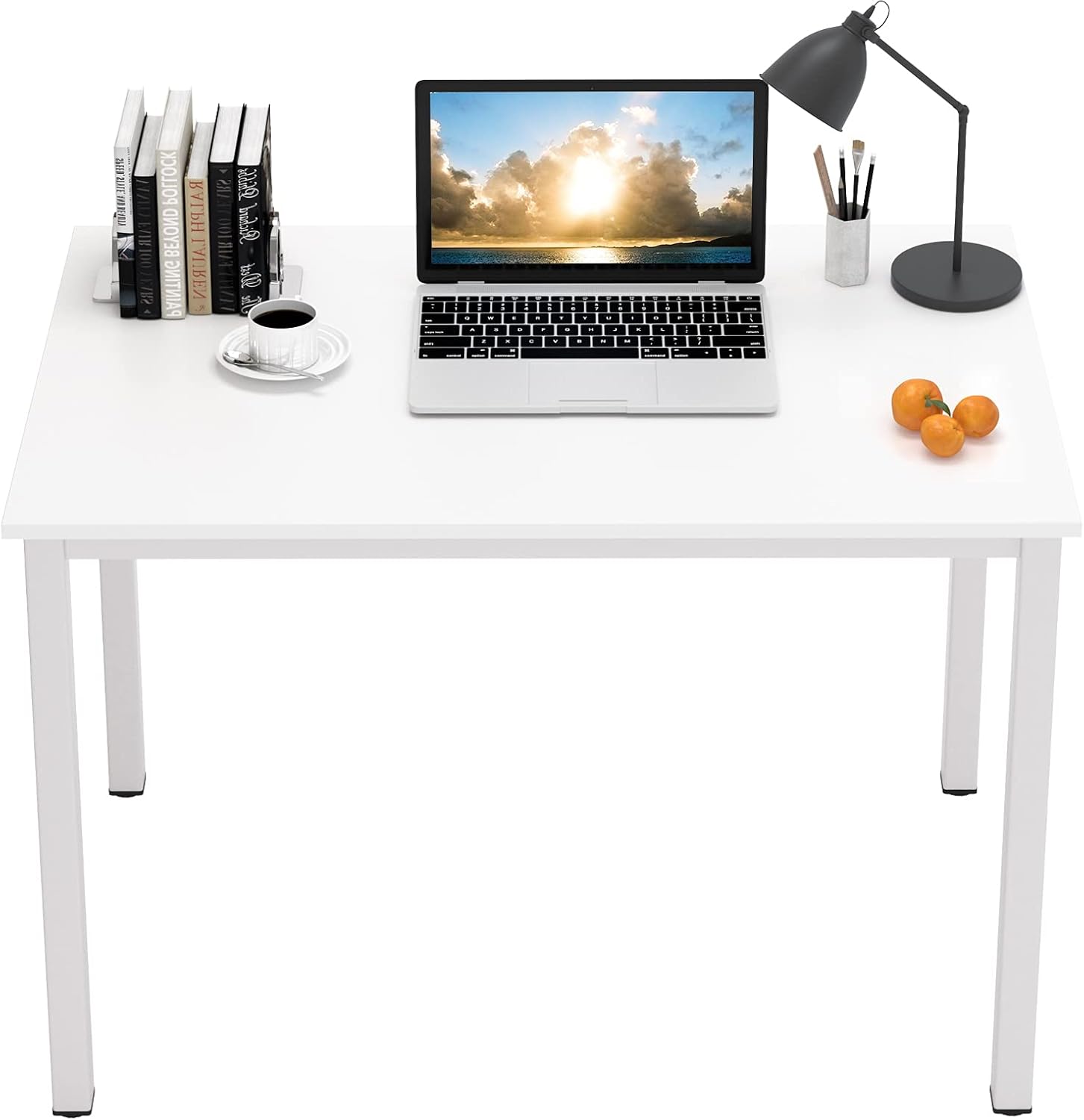 DlandHome 39 inches Small Computer Desk for Home Office Activity Table Writing Table for Small Spaces Study Table Student Laptop Desk White DND-AC3DW-100