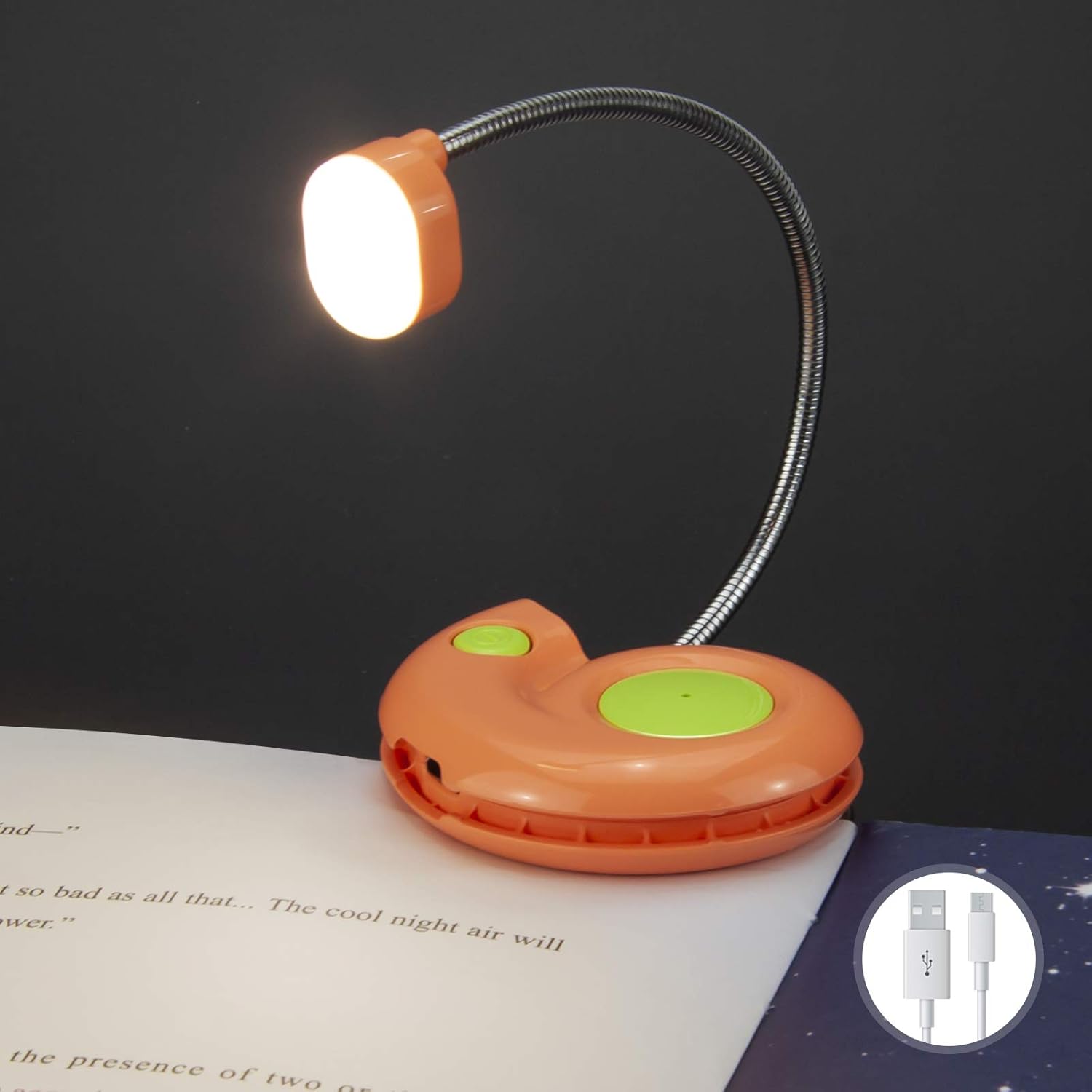 Book Reading Light, HONGUT Rechargeable Book Light, Clip on Kids