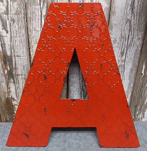Fun 20" x 20" x 2" All Metal 3-D Industrial RED Metal Wall LETTER " A " Wall Art Decor