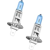 Rdxcv 2 PCS H1 Halogen Bulbs, 12V 100W Vehicle High/Low Beam Lighting Lamp Xenon Light Bulbs, Universal Halogen Headlight Bulb Replacement for Car Truck SUV, Car Accessories