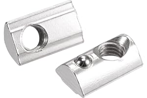 uxcell M8 T Slot Nuts Roll in Spring T-nut with Ball Carbon Steel for 4040 Series Aluminum Extrusion Profile Rail with 8mm Sl