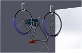 Home Smart 2x 50kg Bike Storage Hooks Wall Ceiling Mount Garage Shed Ladder Tool view 3
