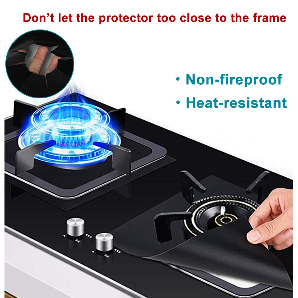 B. SHINE Stove Burner Covers - Reusable Gas Stove Burner Liners Gas Range Protectors, Keep Your Gas Stovetop Clean, Size 10.6”x 10.6”, 8 Pack
