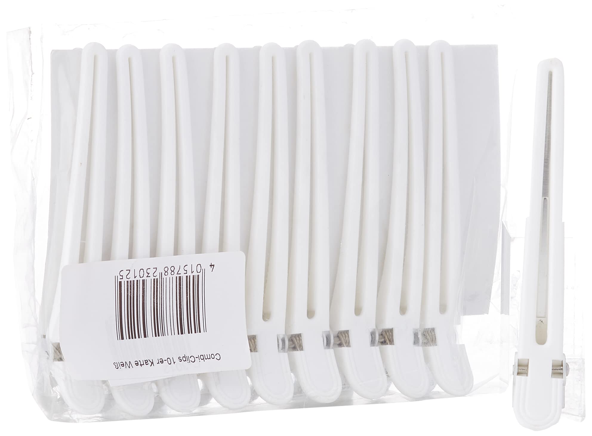 Fripac-Medis Combi-Clips Hair Clips, White, Pack of 10