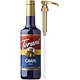 Torani Grape Syrup for Drinks, Flavoring for Iced Tea, Lemonade, Sodas, and Cocktails, Glass Bottle with Pump Included, 25.4 Fl Oz
