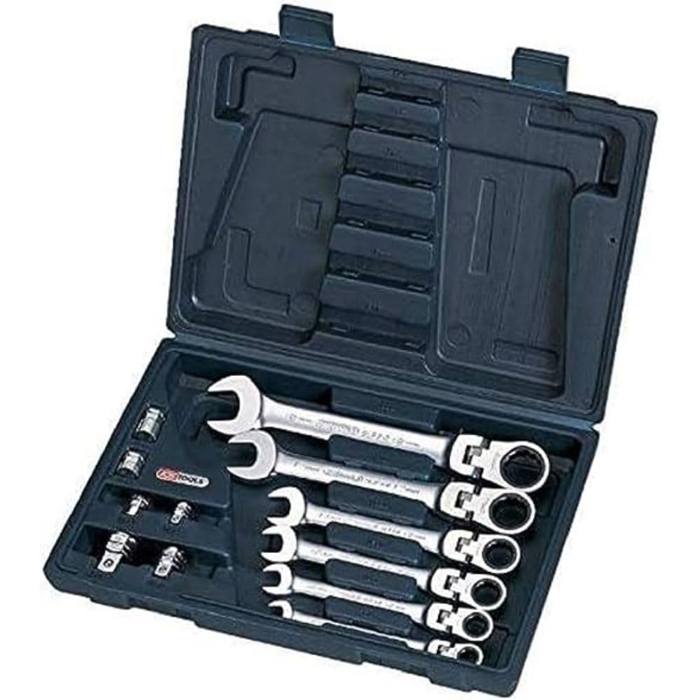 KS Tools 503.4867 Gear+ Flex Head Comb Spanner Set (12 Pieces)