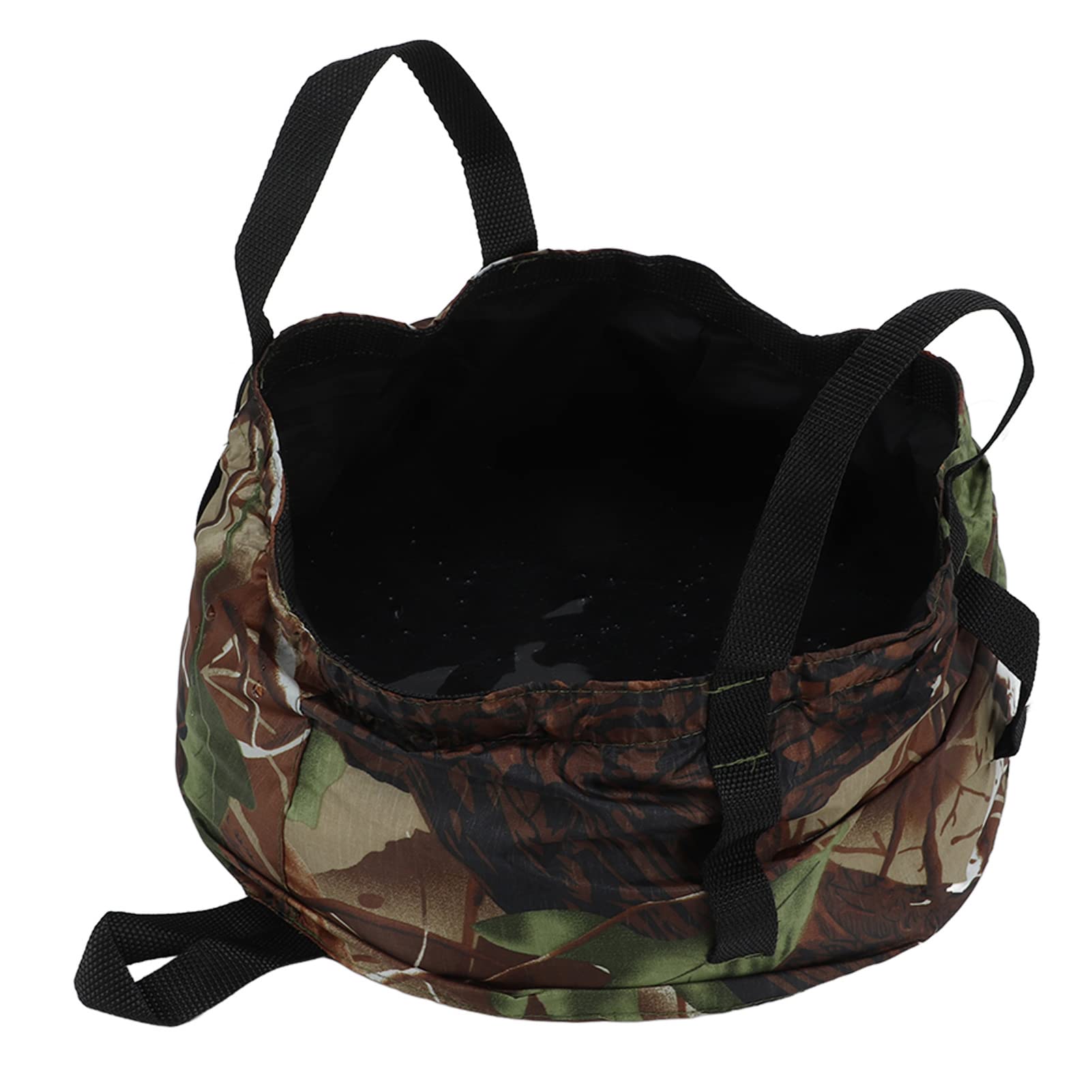 equlup Collapsible Bucket, Portable Lightweight Folding Bucket Wash Basin Water Container with Handle for Outdoor Camping Hiking Fishing Car Cleaning (Camouflage)
