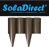 SolaDirect Brown Lawn Edging Palisade 2.5m with Ground Stakes view 2
