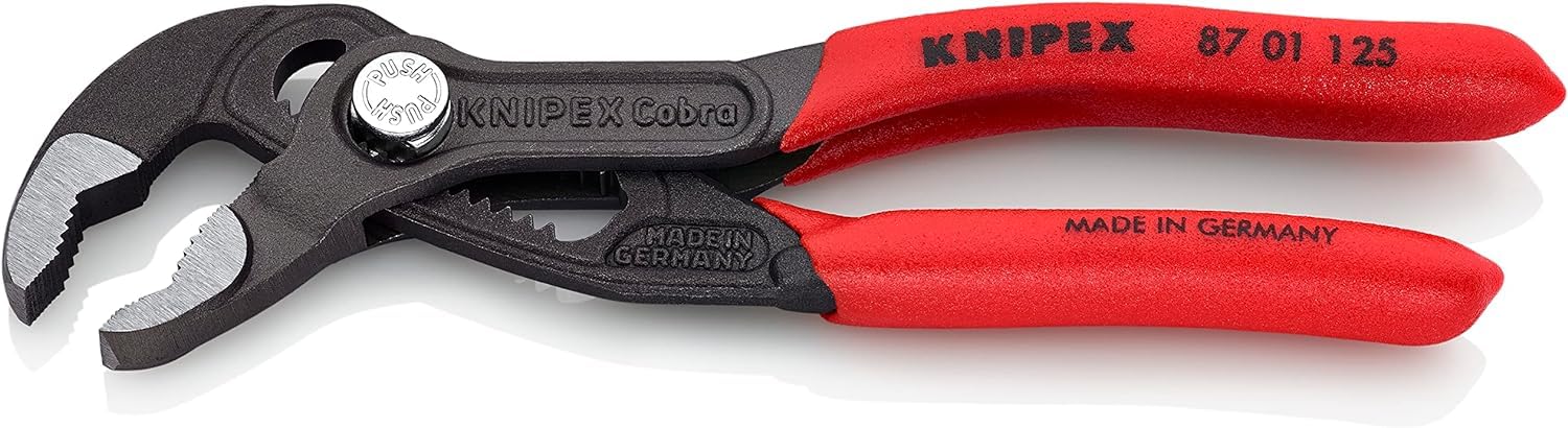 KNIPEX Cobra Hightech-Wasserpumpenzange auf SB-Karte mit rutschhemmendem Kunststoff überzogen 125 mm, 87 01 125 SB 2
