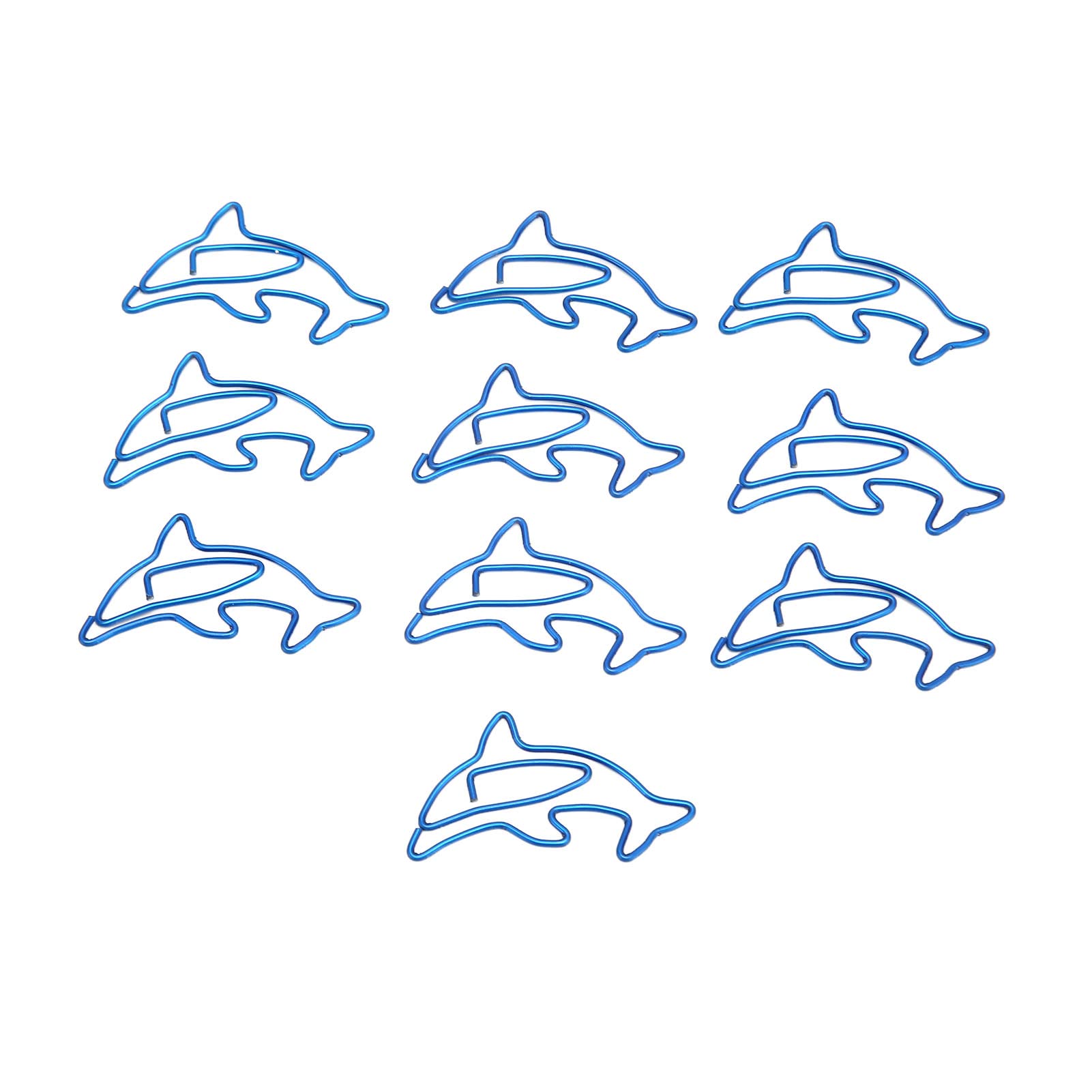 QANYEGN Dolphin Shaped Paper Clips, Metal Bookmark Paperclips, Dolphin Animal Shape Paper Clips for Document Classification
