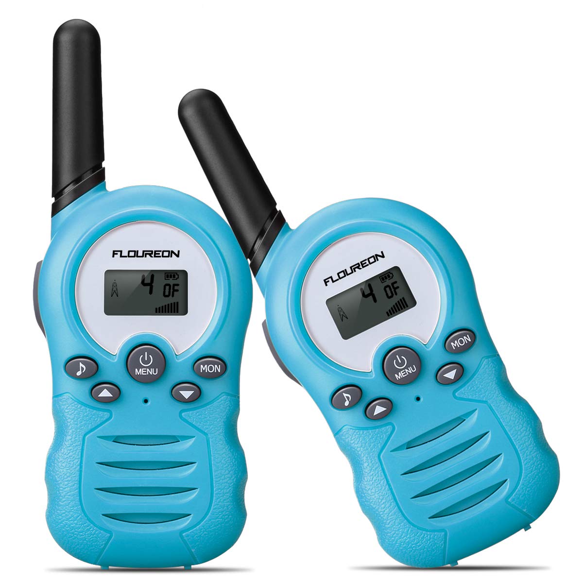 FLOUREON Ricetrasmittente 8 Canali 2 x Walkie Talkies PMR446MHZ per Bambini 2 Way Radio Interphone PortatileFino a 3300 Metri / 2 Miglia, Blu