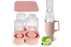 Ice Cylinder Mold for 30oz-40oz Tumblers, Hollow Ice Cube Tray with Lid and Storage Bin, Silicone and Dishwasher Safe, Ideal 