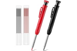 Solid Carpenter Pencil, 2 Pcs Carpenter Mechanical Pencil, Deep Hole Woodworking Pencils for Drawing, Marking, Scribering, Wo
