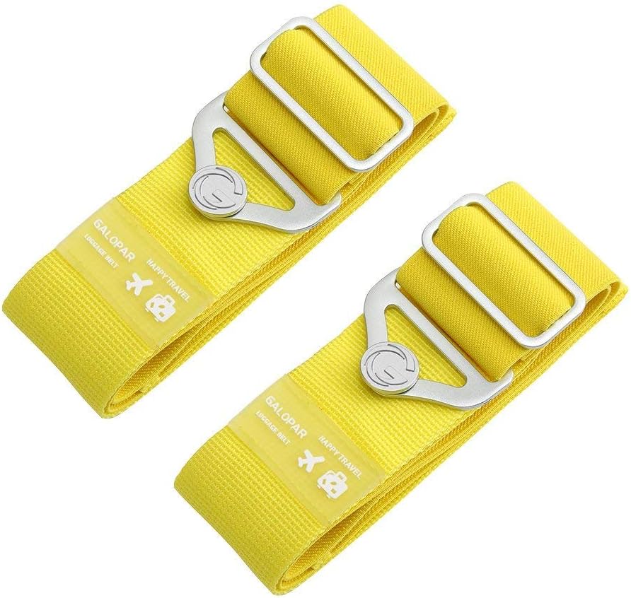 Elastic Luggage Straps, Galopar Suitcase Belt Adjustable Elastic Luggage Strap Travel Accessories Holiday Essentials (Yellow)