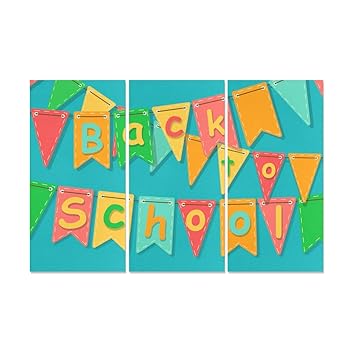 Amazon Com Jnseff 3 Panel Canvas Art Wall Decor Back School