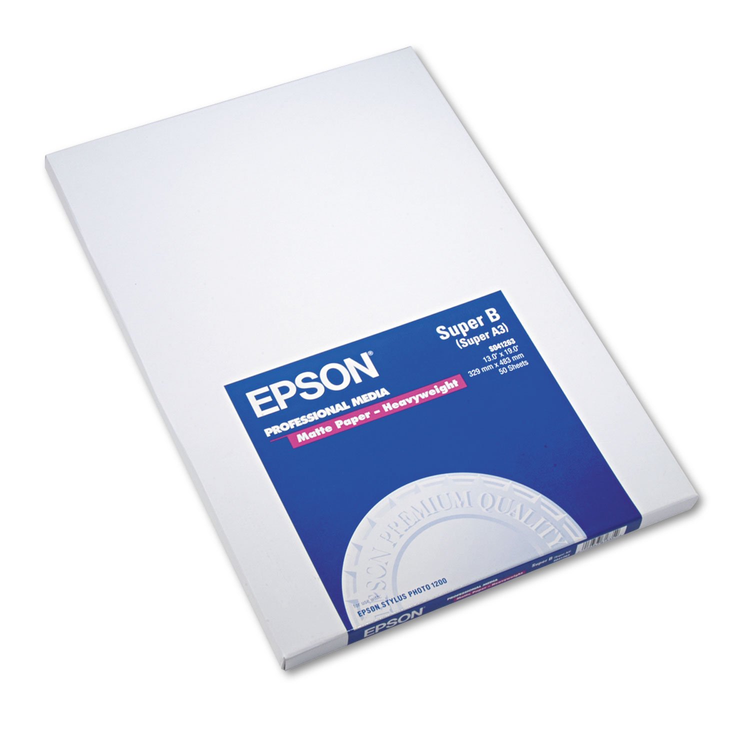 Epson Premium Presentation Paper MATTE (13×19 Inches, 50 Sheets) (S041263) , White , Super B Size