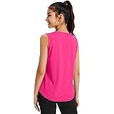 JOCMIC Girls Tank Tops, Quick Dry Kids Athletic Shirts, UPF50+ Workout Tanks for Dance Running Gymnastics