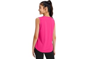 JOCMIC Girls Tank Tops, Quick Dry Kids Athletic Shirts, UPF50+ Workout Tanks for Dance Running Gymnastics