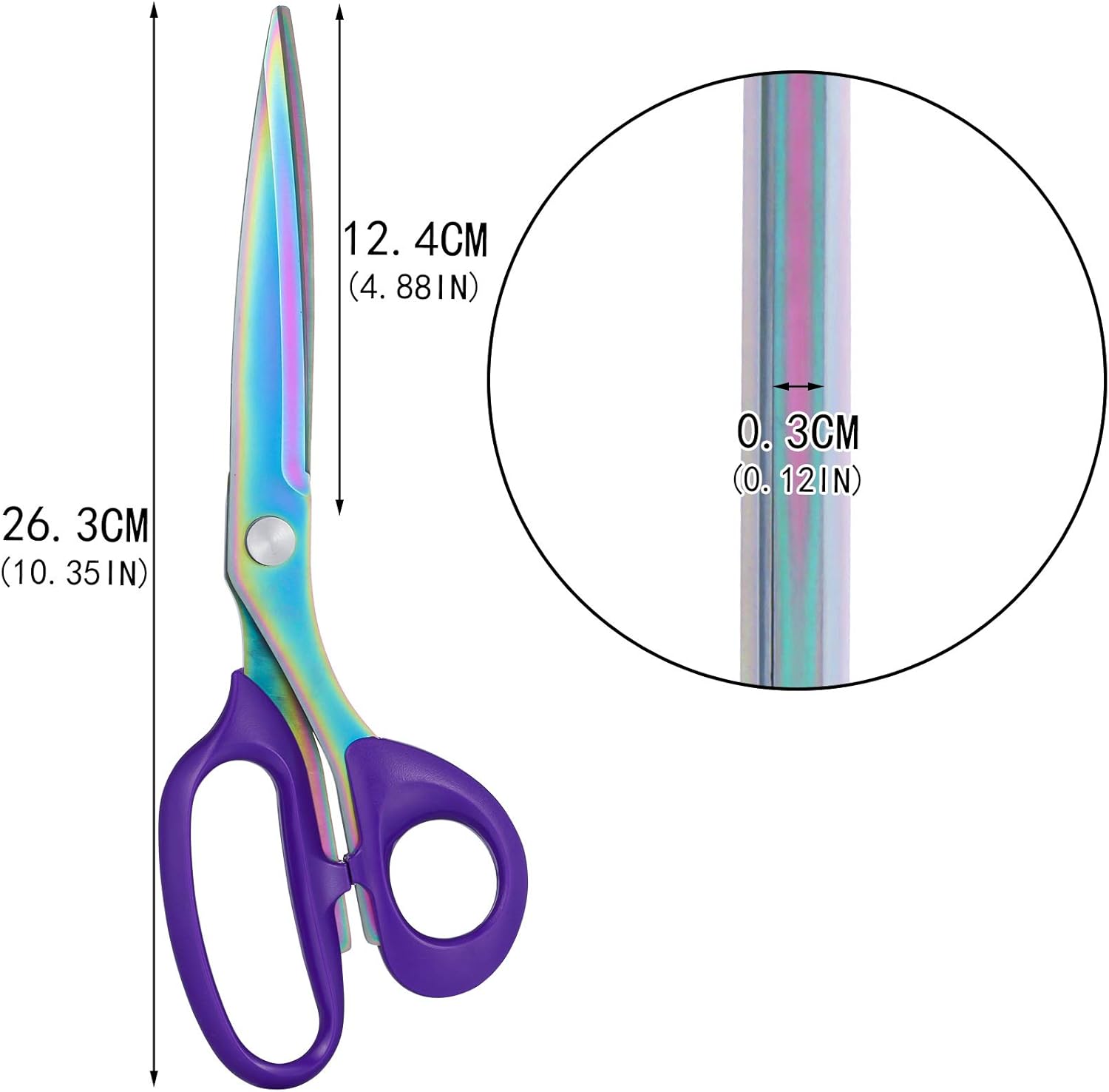 Winkwinky Dressmaking Scissor, 10 Inch Heavy Duty Titanium Fabric