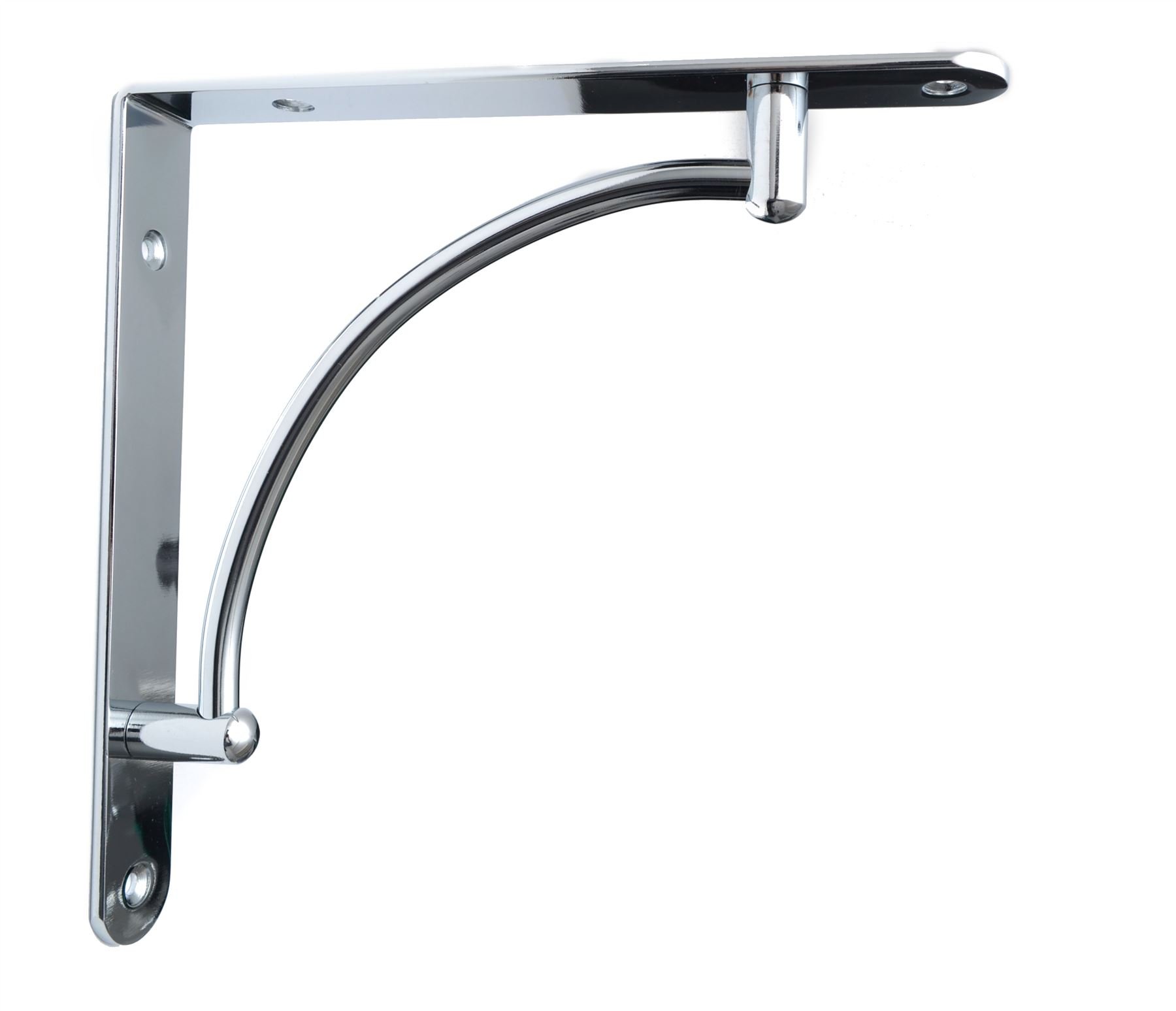 Pair Chrome Fixed Shelf Brackets Supports with Fixings 025