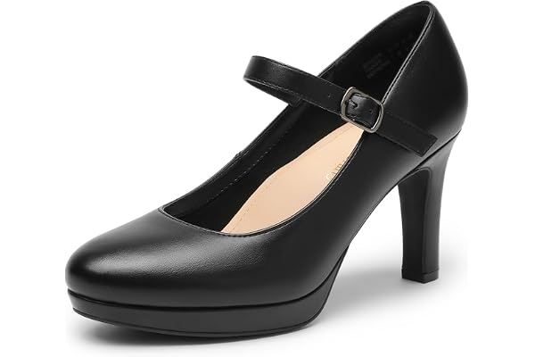 DREAM PAIRS Women's Platform Mary Jane Dress Shoes | 3.5-Inch High Heels,Arch Support Cushioned,Flight Attendant Shoes,Comfor