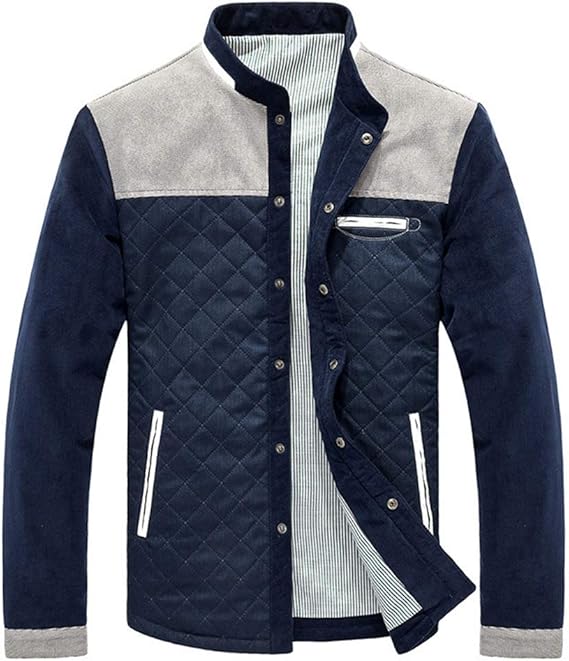 Amazon Foxseonメンズ ジャケット 中綿 ブルゾン 厚手 おしゃれ ジャケット 長袖 スタンドカラー 秋冬服 コート ジャケット 通販