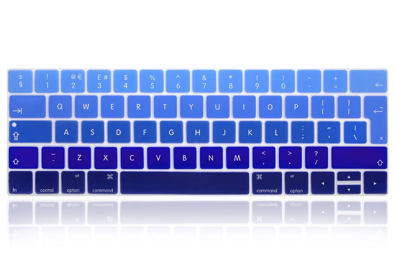 XHLWZR EU/UK English Language Silicone Keyboard Cover Skin for MacBook Pro Touch Bar 13-inch 15-inch(A2159,A1989,A1990,A1706,A1707)(2019 2018 2017 2016) European Layout Protective Skin,Gradient Blue