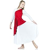 Danzcue Child Asymmetrical Praise Dance Tunic, (White Dress Not Included)