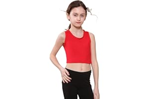 GUM & BERRIES Kids Girls Neon Fluorescent Vest Crop Tops T-Shirt Tee Top Dance Wear Gymnastic Fancy Dress Age 5-14 Years