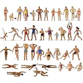 Evemodel P8720 40pcs Model Trains Swimming Figures 1:87 Scale HO Scale People Scenery Layout Landscape Miniature