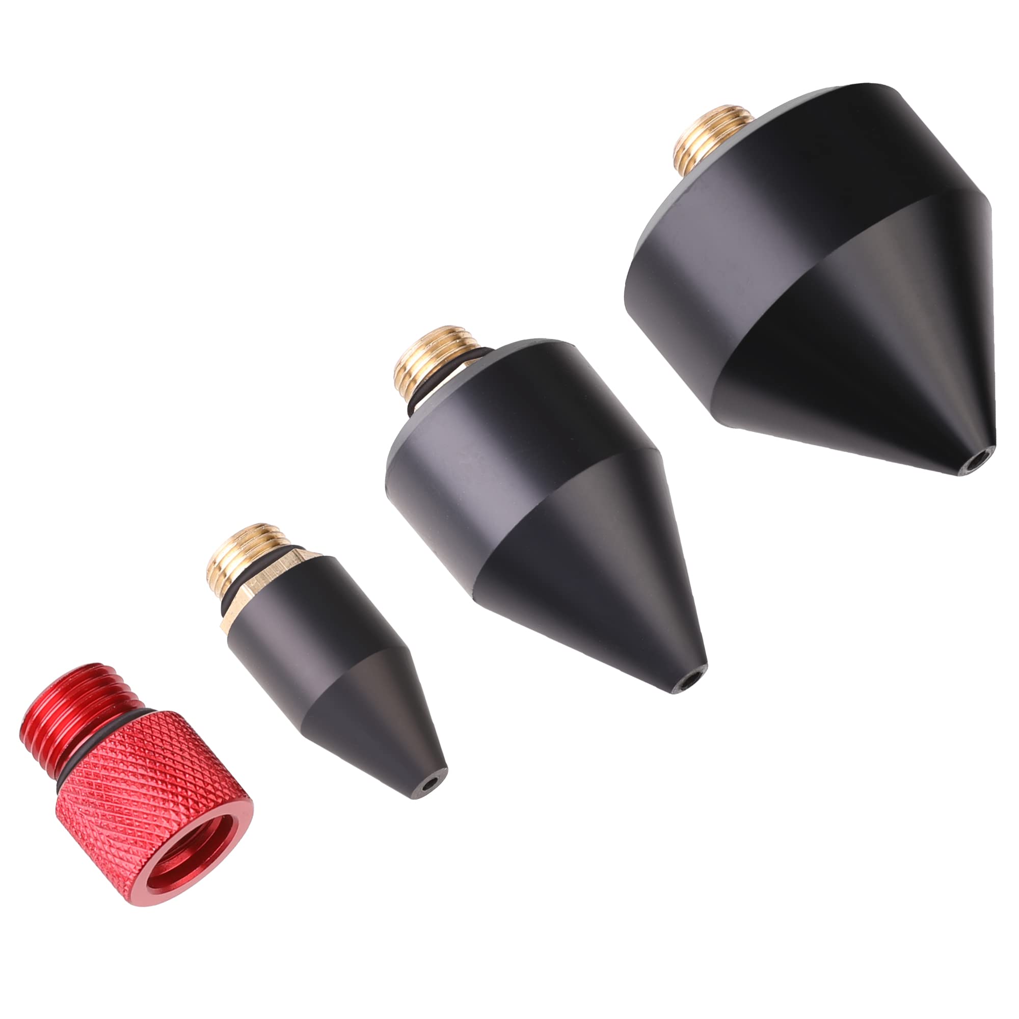 Photo 1 of **MISSING THE 2 SMALLER PIECES** Hromee 1/8-Inch Rubber Tip Set for Air Blow Gun, 4 Pieces Air Compressor Gun Nozzle with 1/2-Inch High Flow Adapter