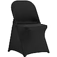 VEVOR Stretch Spandex Folding Chair Covers, Universal Fitted Chair Cover, Removable Washable Protective Slipcovers, for Wedding, Holiday, Banquet, Party, Celebration, Dining (100PCS Black)