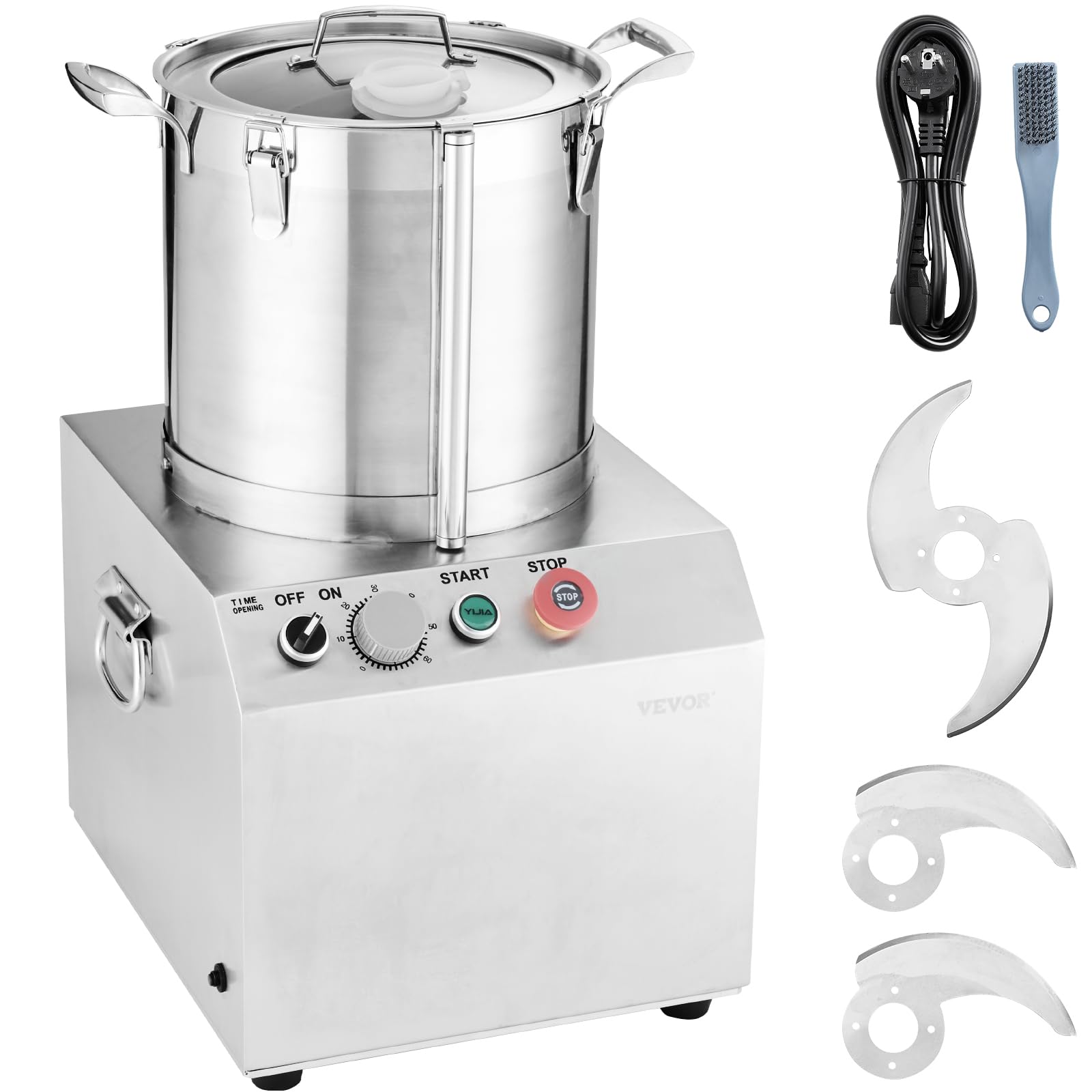 Photo 1 of VEVOR Food Processor & Vegetable Chopper, 15.9 Quart Food-Grade Kitchen Chopper, Includes 2 Spare Stainless Steel S-Curve Blades, Commercial Food Processor for Chopping Vegetable, Fruit, Peanut & Meat