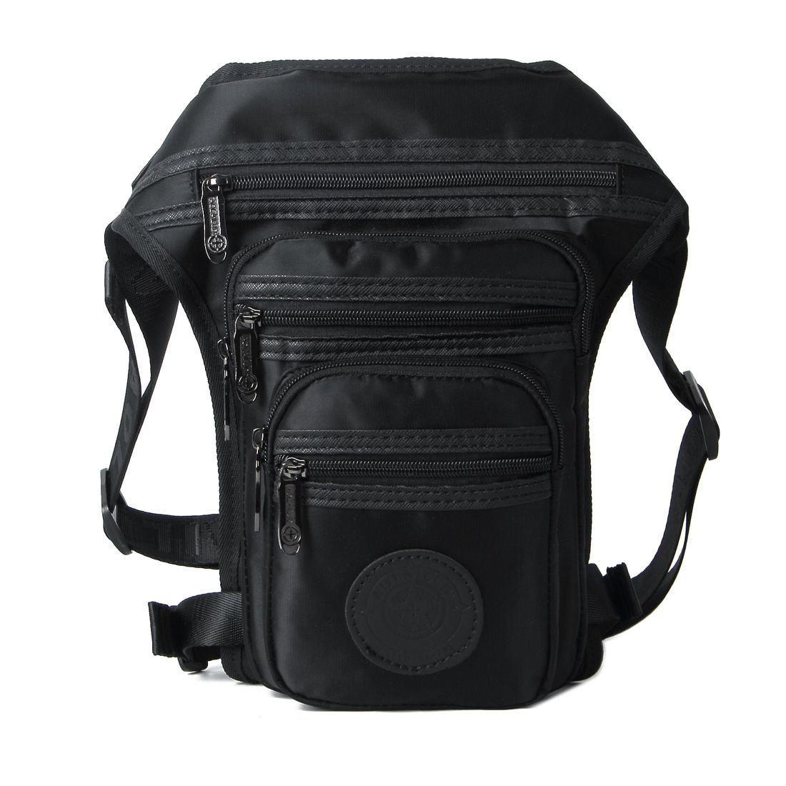 Nylon Drop Leg Bag Hiking Waist Pack for Men Women Travel Outdoor Sports Motorcycle Riding Crossbody Shoulder Fanny Pouch Black