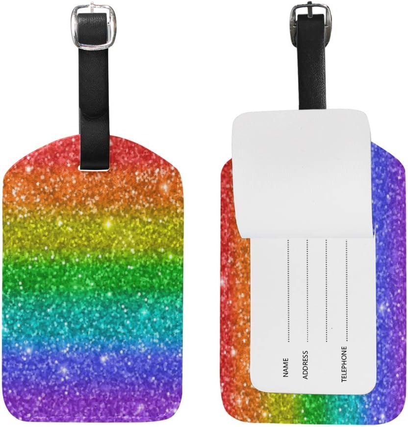 Linomo Travel Tag Colorful Rainbow Print Luggage Tag ID