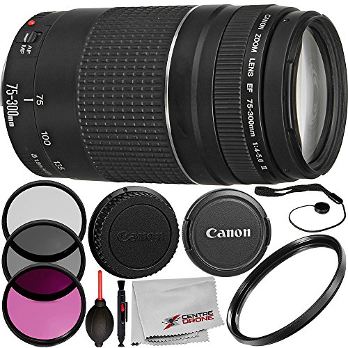 Canon EF 75-300mm f/4-5.6 III Lens for Canon EOS Rebel SL1, 100D, T2I, 550D T3i, 600D, T4i, 650D, T5i, 700D, 7D, 60D, 70D Digital SLR Cameras + 9pc Bundle Deluxe Accessory Kit