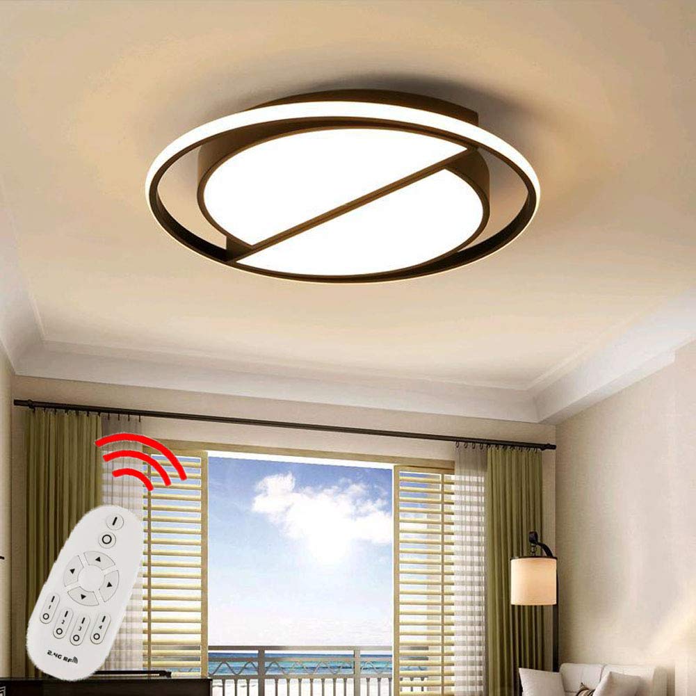 Lampada Da Soffitto LED Dimmerabile Classica Rotonda Plafoniera Per Soggiorno, Elegante Design Illuminazione Da Soffitto Moderna Per Camera Da Letto Con Telecomando, Isola E Scale (diametro 80 Cm - Foto 7
