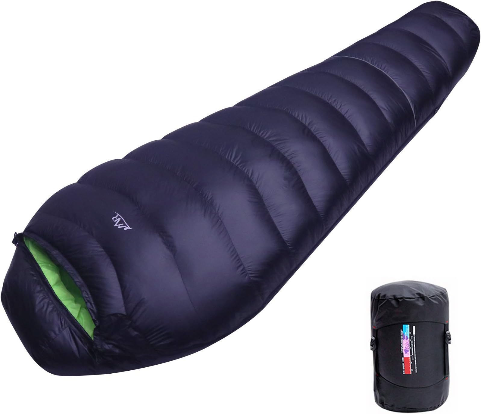LMR Outdoors Ultralight Mummy Down Sleeping Bag for camping with Compression Sack