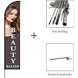Beauty Salon Flags Banner Swooper Feather Flag Pole Kit Outdoor Business Sign Display, 15ft