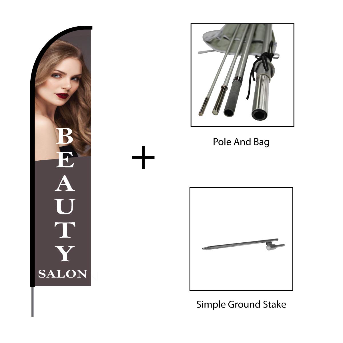 Amazon Com Beauty Salon Flags Banner Swooper Feather Flag Pole