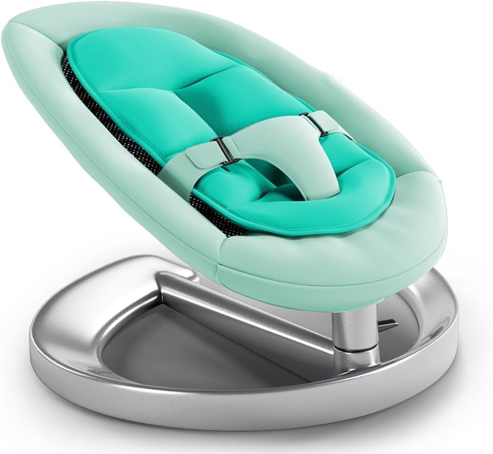 MLSH Bliss Soft Balanc Bouncer, Anthracite/Mesh Baby Chair Recliner Comfort Chair Cradle Chair Newborn Child(Black/Blue/Green/Pink/Purple) (Color : Green)