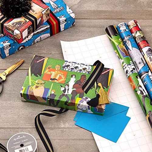 Hallmark Star Wars Wrapping Paper with Cut Lines on Reverse (3Pack 60