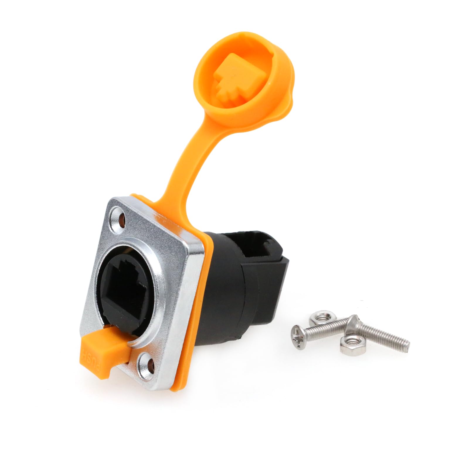 SZRMCC RJ45 Panel Mount Connector Cat5e RJ45 Ethernet Female LAN Module Bulkhead Panel Mount Coupler IP65 Waterproof Connector Socket with DustCap